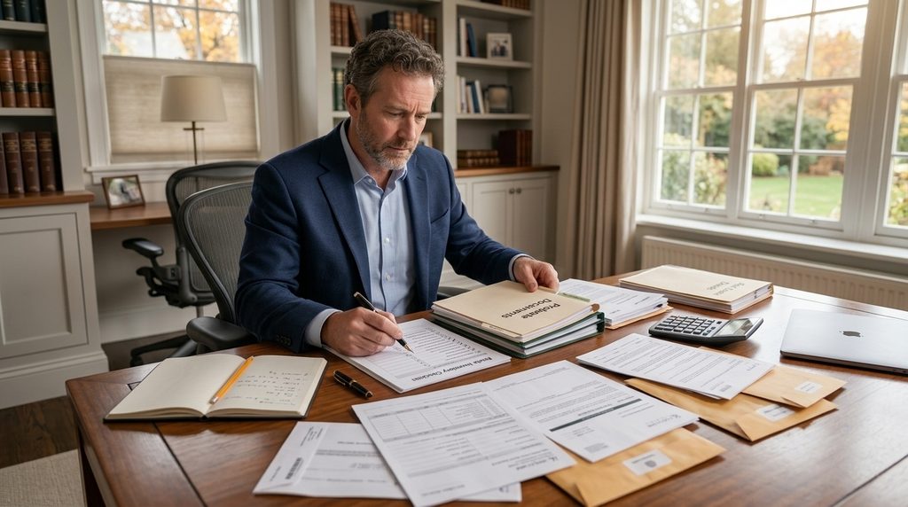 Connecticut executor managing estate administration documents